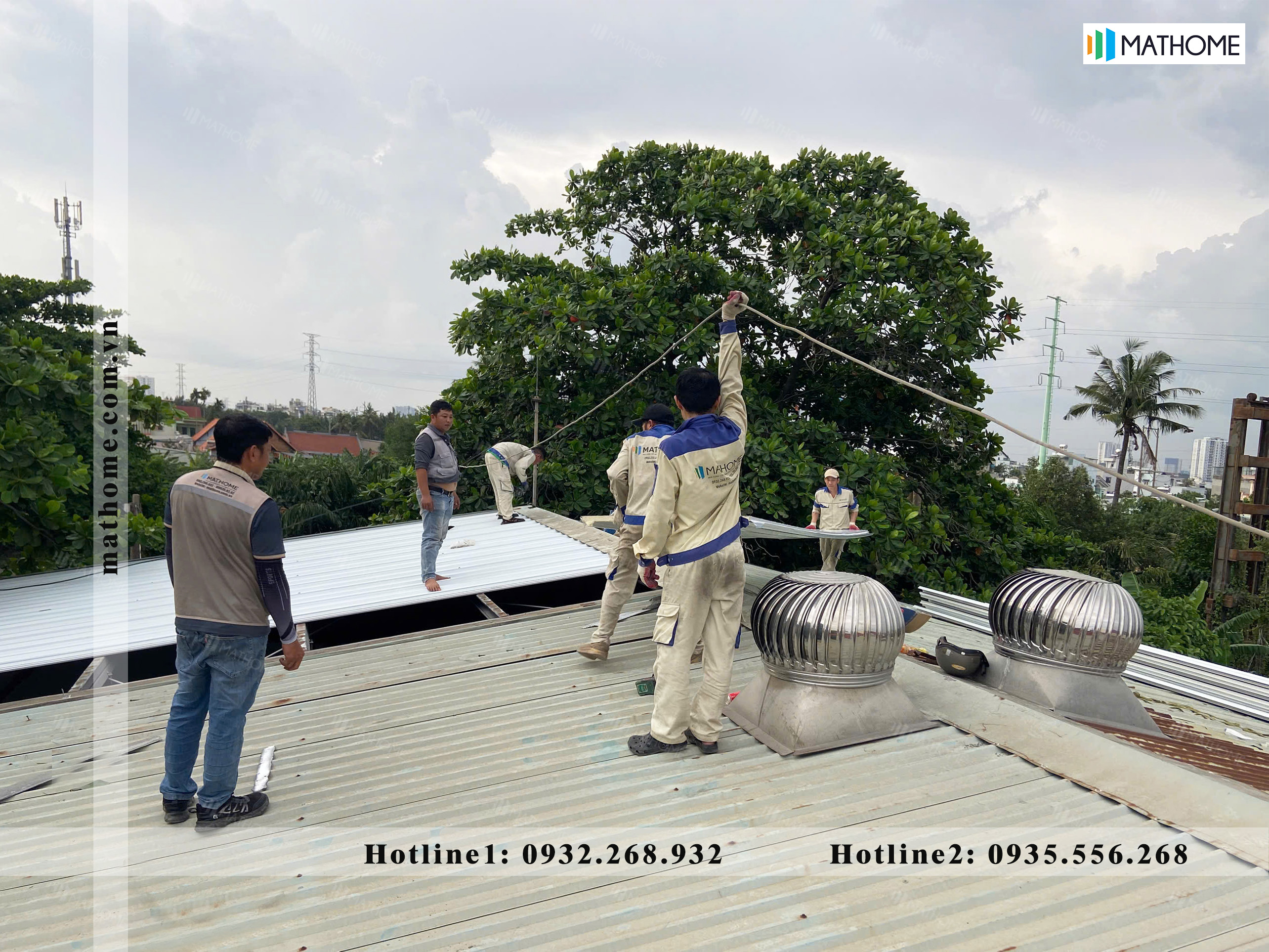 Lợp mái showroom nội thất Lợp mái showroom nội thất