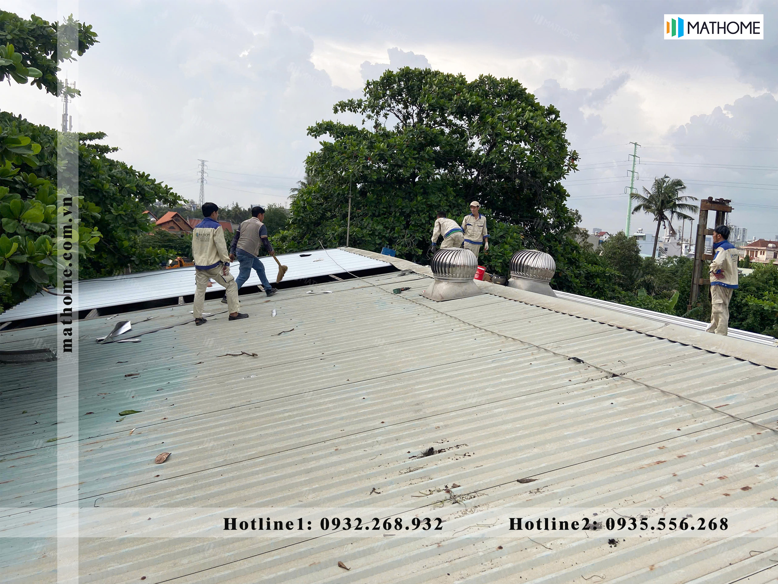 Lợp mái showroom nội thất Lợp mái showroom nội thất