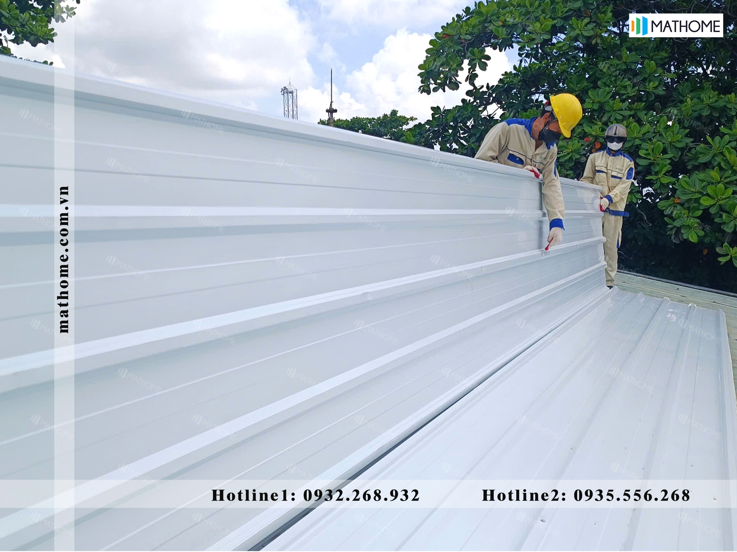 Lợp mái showroom nội thất Lợp mái showroom nội thất