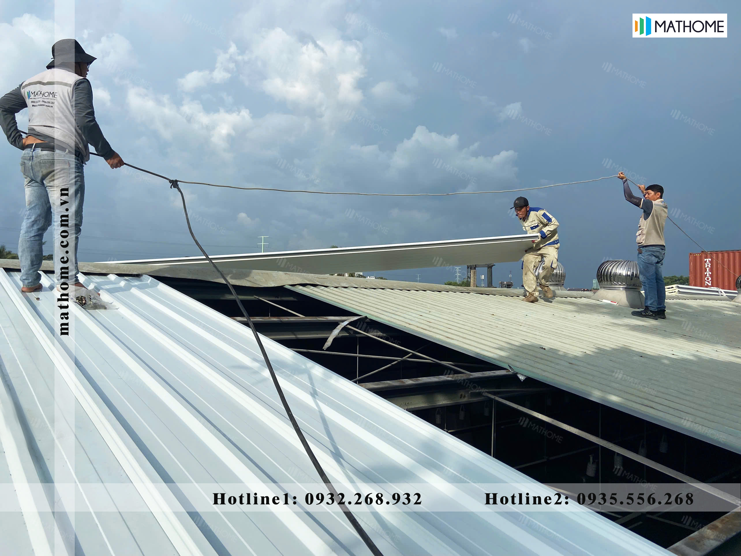 Lợp mái showroom nội thất Lợp mái showroom nội thất